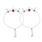 VOJ Set of 2 Silver-Plated Artificial Stones And Beads Anklet - Swadesiicart