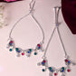 VOJ Set of 2 Silver-Plated Peacock Shaped Artificial Stones Anklet - Swadesiicart