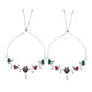 VOJ Set of 2 Silver-Plated Peacock Shaped Stone Studded Anklets - Swadesiicart