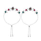 VOJ Set of 2 Silver-Plated Peacock Shaped Stone Studded Anklets - Swadesiicart