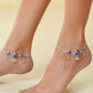 VOJ Set of 2 Silver-Plated Peacock Shaped Stone Studded Anklet - Swadesiicart