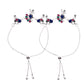 VOJ Set of 2 Silver-Plated Peacock Shaped Stone Studded Anklet - Swadesiicart