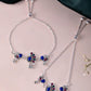 VOJ Set of 2 Silver-Plated Peacock Shaped Stone Studded Anklet - Swadesiicart