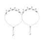 VOJ Set of 2 Silver Plated Bird And Rose Shaped Anklet - Swadesiicart