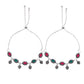VOJ Set of 2 Silver-Plated Artificial Stones Studded Anklet - Swadesiicart