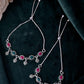 VOJ Set of 2 Silver-Plated Artificial Stones Studded Anklet - Swadesiicart