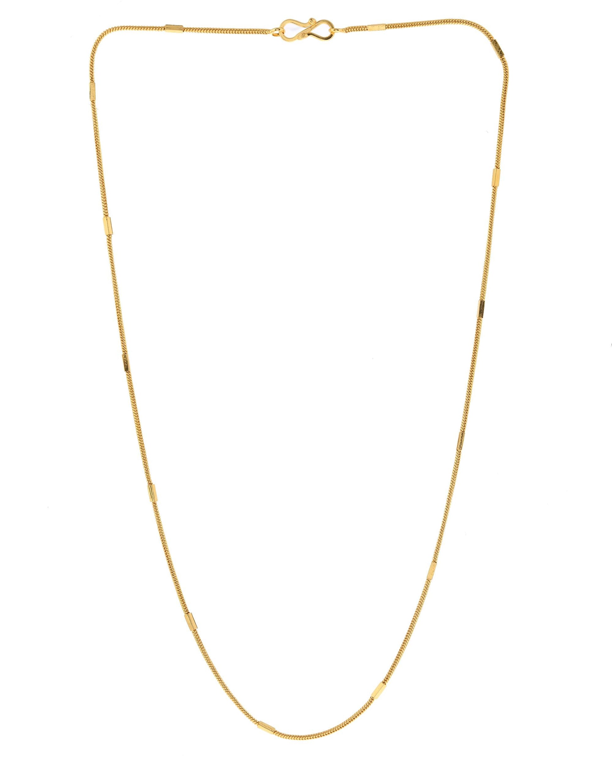 VOJ Gold-Polished Pipe Chain For Women - Swadesiicart