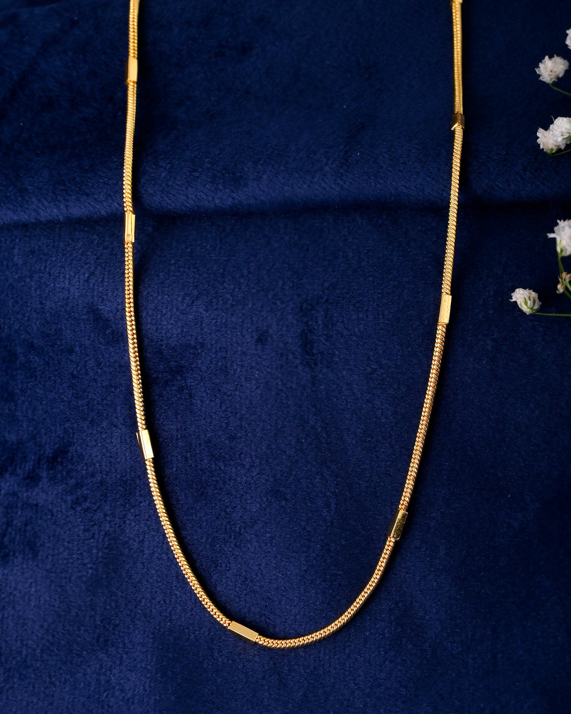 VOJ Gold-Polished Pipe Chain For Women - Swadesiicart