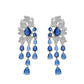 VOJ Silver Plated Ad And Blue Stone Studded Multi Layer Drop Earrings - Swadesiicart