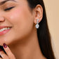 VOJ Silver Plated Ad Stone Studded Drop Earrings - Swadesiicart