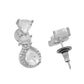 VOJ Silver Plated Ad Stone Studded Drop Earrings - Swadesiicart