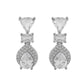 VOJ Silver Plated Ad Stone Studded Drop Earrings - Swadesiicart