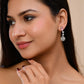 VOJ Silver Plated Pink And Ad Stone Studded Drop Earrings - Swadesiicart