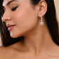 VOJ Silver Plated Pink And Ad Stone Studded Drop Earrings - Swadesiicart