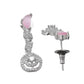 VOJ Silver Plated Pink And Ad Stone Studded Drop Earrings - Swadesiicart