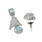 VOJ Silver Plated Mint Green Ad Stone Studded Dome Shaped Earrings - Swadesiicart