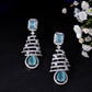 VOJ Silver Plated Mint Green Ad Stone Studded Dome Shaped Earrings - Swadesiicart
