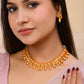 VOJ Gold-Polished Designer Necklace With Earrings Set - Swadesiicart
