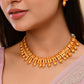 VOJ Gold-Polished Designer Necklace With Earrings Set - Swadesiicart