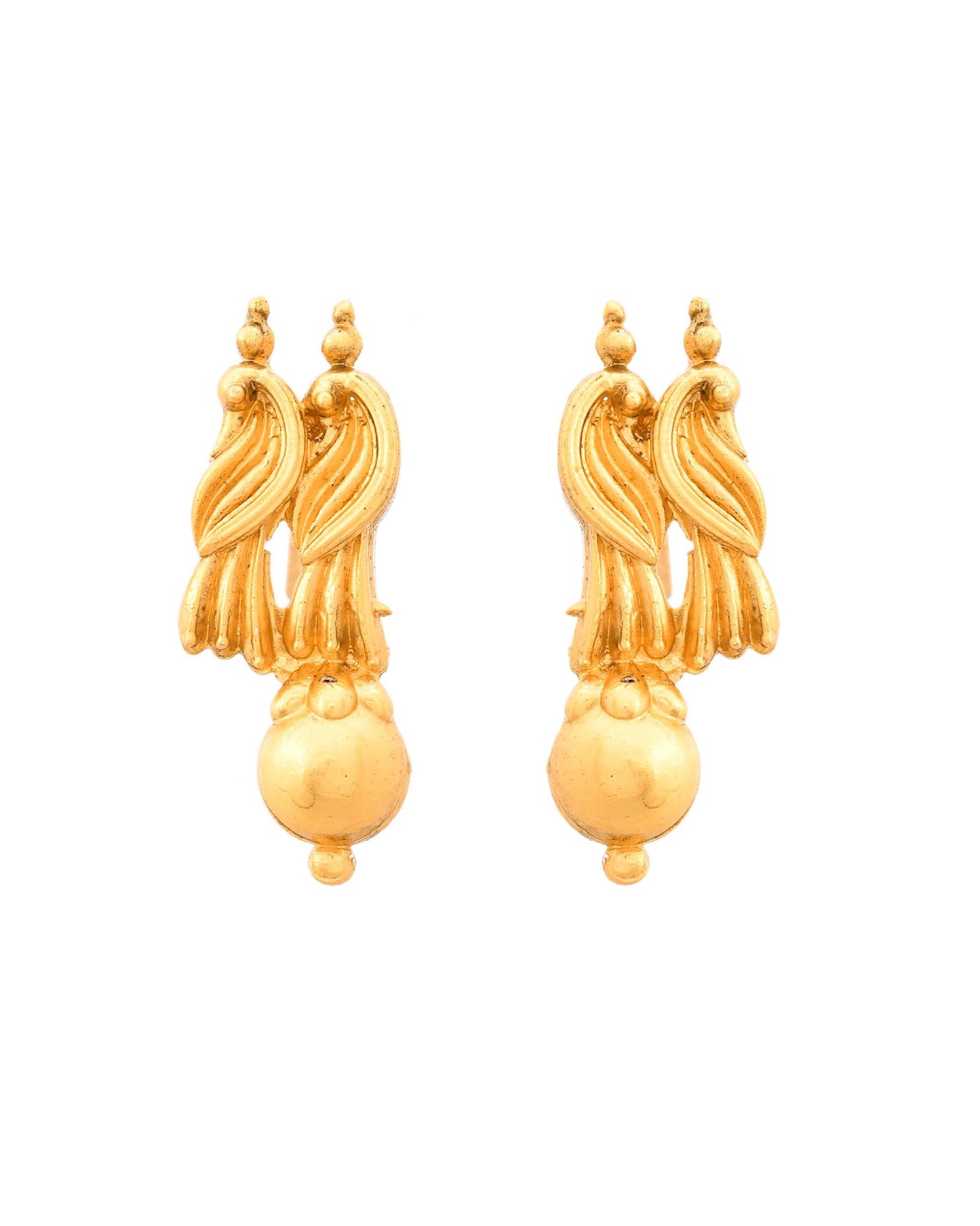 VOJ Gold-Polished Designer Necklace With Earrings Set - Swadesiicart