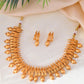 VOJ Gold-Polished Designer Necklace With Earrings Set - Swadesiicart
