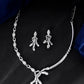 VOJ Silver Plated Ad Stone Studded Designer Necklace With Earrings Set - Swadesiicart