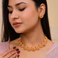 VOJ Gold-Polished Circular Designed Necklace With Earrings Set - Swadesiicart