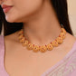 VOJ Gold-Polished Circular Designed Necklace With Earrings Set - Swadesiicart