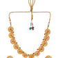 VOJ Gold-Polished Circular Designed Necklace With Earrings Set - Swadesiicart
