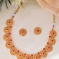 VOJ Gold-Polished Circular Designed Necklace With Earrings Set - Swadesiicart