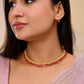 VOJ Gold-Polished Teardrop Shaped Designed Necklace With Earrings Set - Swadesiicart