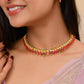 VOJ Gold-Polished Teardrop Shaped Designed Necklace With Earrings Set - Swadesiicart