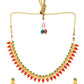 VOJ Gold-Polished Teardrop Shaped Designed Necklace With Earrings Set - Swadesiicart