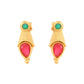 VOJ Gold-Polished Teardrop Shaped Designed Necklace With Earrings Set - Swadesiicart