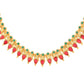 VOJ Gold-Polished Teardrop Shaped Designed Necklace With Earrings Set - Swadesiicart