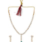VOJ Silver Plated Green Stone Studded Necklace And Earrings Set - Swadesiicart