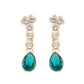 VOJ Silver Plated Green Stone Studded Necklace And Earrings Set - Swadesiicart