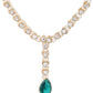 VOJ Silver Plated Green Stone Studded Necklace And Earrings Set - Swadesiicart