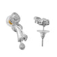 VOJ Silver Toned Stylish Ad- Studded Jewellery Set - Swadesiicart