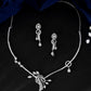 VOJ Silver Toned Stylish Ad- Studded Jewellery Set - Swadesiicart