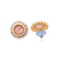VOJ Gold-Polished Pink Stone Studded Chain Set - Swadesiicart