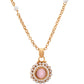 VOJ Gold-Polished Pink Stone Studded Chain Set - Swadesiicart