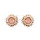 VOJ Gold-Polished Pink Stone Studded Chain Set - Swadesiicart
