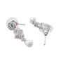 VOJ Silver Plated Ad Stone Studded Geometrical Shaped Necklace And Earrings Set - Swadesiicart