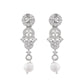 VOJ Silver Plated Ad Stone Studded Geometrical Shaped Necklace And Earrings Set - Swadesiicart