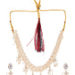 VOJ Gold-Polished Multi Layered Pearl Choker With Earrings Set | Swadesiicart