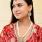 VOJ Gold-Polished Kundan Stone Studded Long Jewellery Set - Swadesiicart