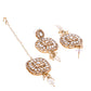 VOJ Gold-Polished Kundan Stone Studded Long Jewellery Set - Swadesiicart