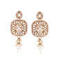 VOJ Gold-Polished Kundan Stone Studded Long Jewellery Set - Swadesiicart
