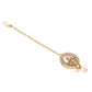 VOJ Gold-Polished Kundan Stone Studded White Necklace With Maang Tikka And Earrings Set - Swadesiicart